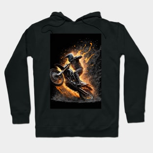 Dirt Bike With Flames Hoodie